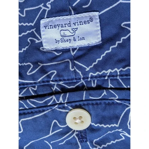 VINEYARD VINES All over print SHARKS Sun Washed Pants Chino Straight leg 34 X 32